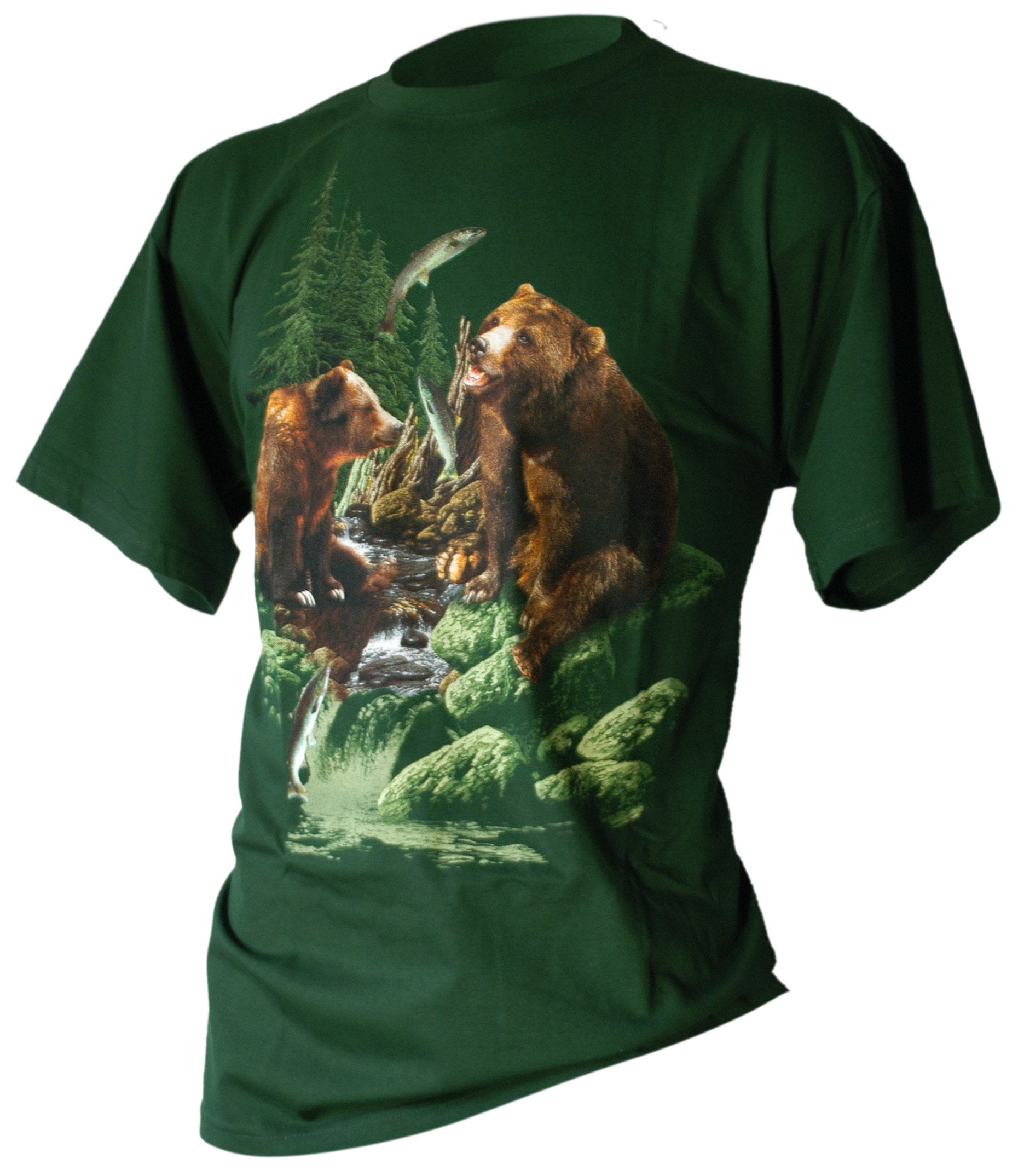 Kids Bear T-Shirt - Forest Green/Brown – Feature