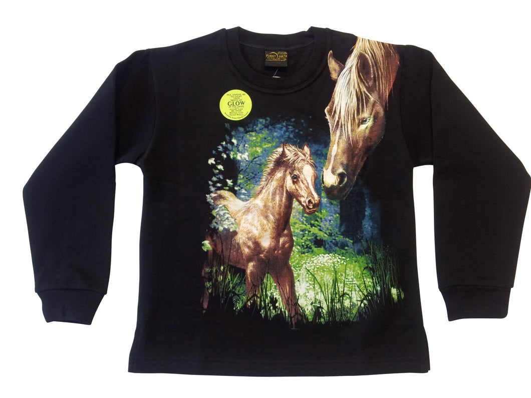 Bushfire Sweatshirt Kinder Pferd mit Fohlen, Horse RNSK847