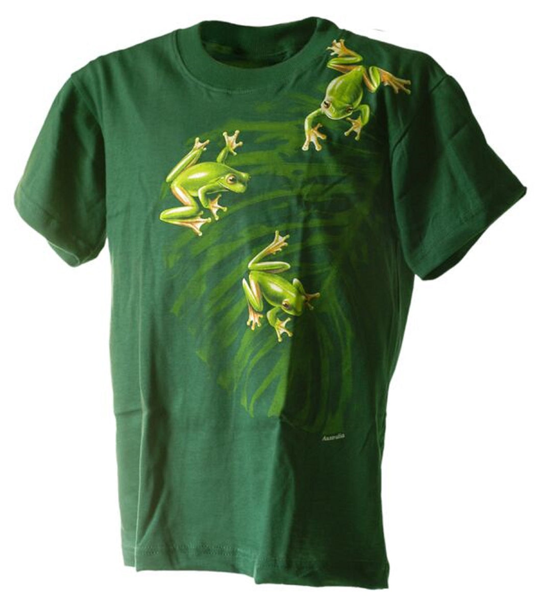 Bushfire Kinder T-Shirt Frösche, Climbing Frogs, grün,  CTFK810